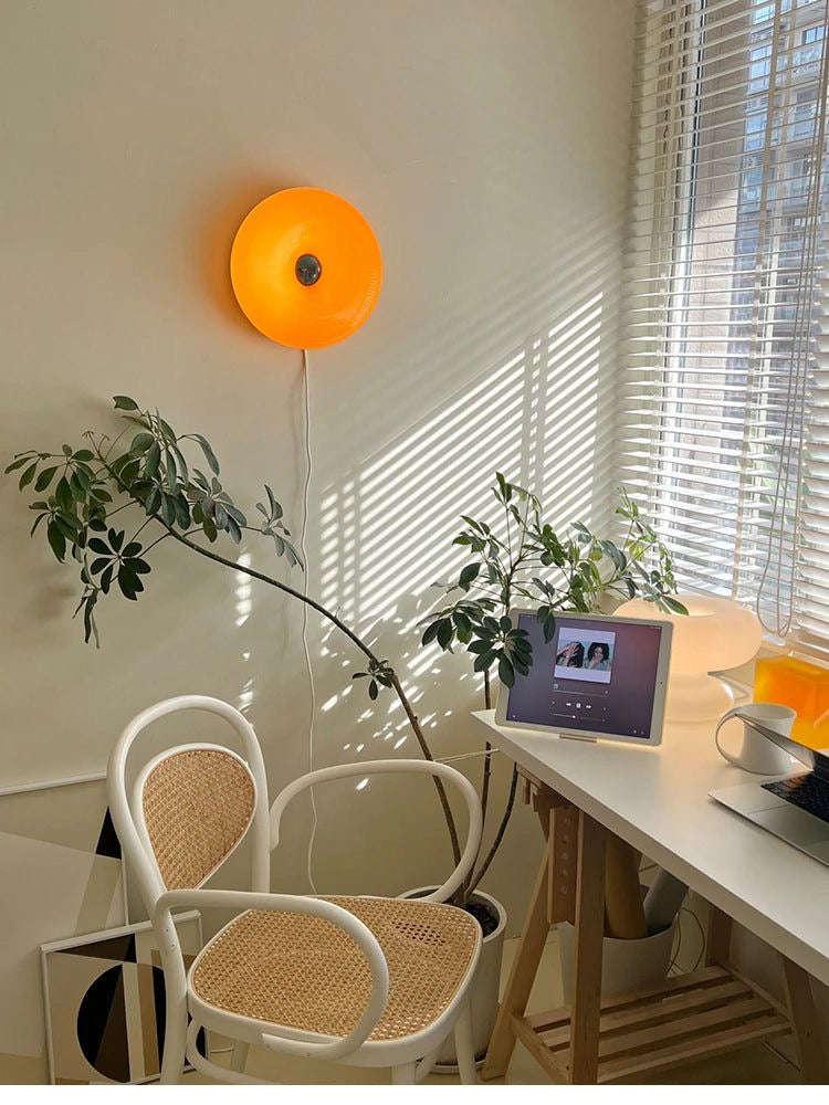 Donut Wall Lamp Orange Creative Round LED Lights