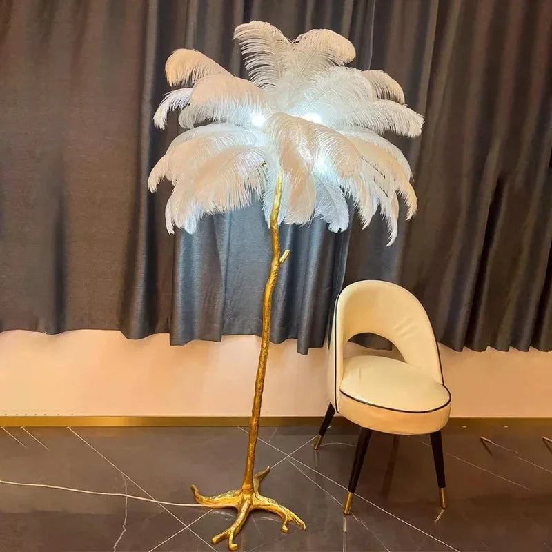 Nordic Ostrich Feather Led Floor Lamp