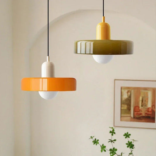 Nordic Glass Pendant Light Candy Color Single Head Lamp