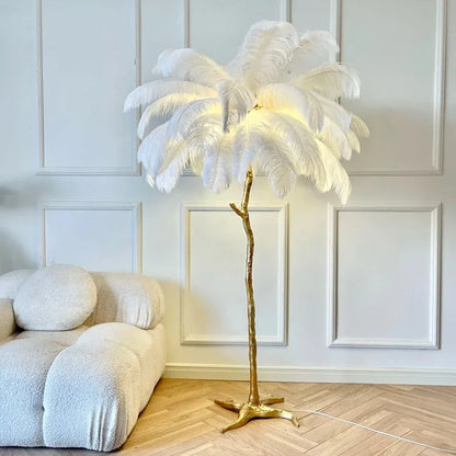 Nordic Ostrich Feather Led Floor Lamp